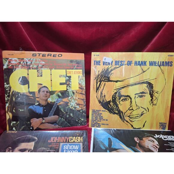 Johnny Cash, Hank Williams & Chet Atkins Country Vinyl LP Lot Of 4- VG+/EX - Picture 9 of 10
